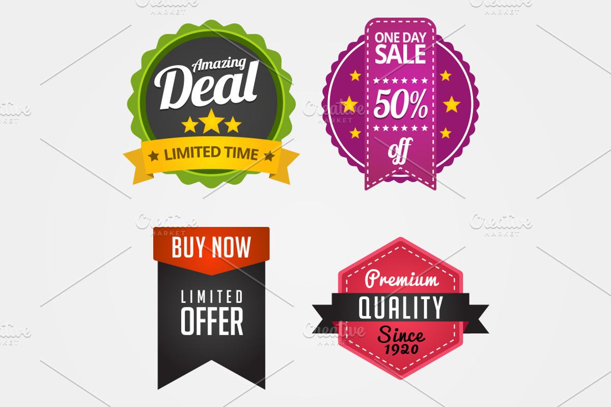 10 trendy vector badges, a Templates & Theme by Woo Graphics (Photo 5 of 5)