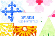 Spanish Hand-Painted Azulejo Tiles, a Pattern Graphic by La Caleya patterns (Thumbnail 1 of 7)