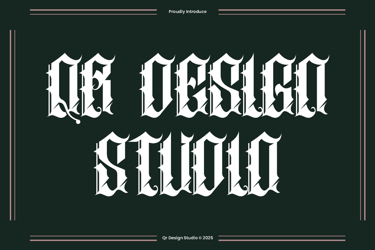 Oldero Glemoxe - Tattoo Font, a Blackletter Font by QR Design Studio (Photo 4 of 7)
