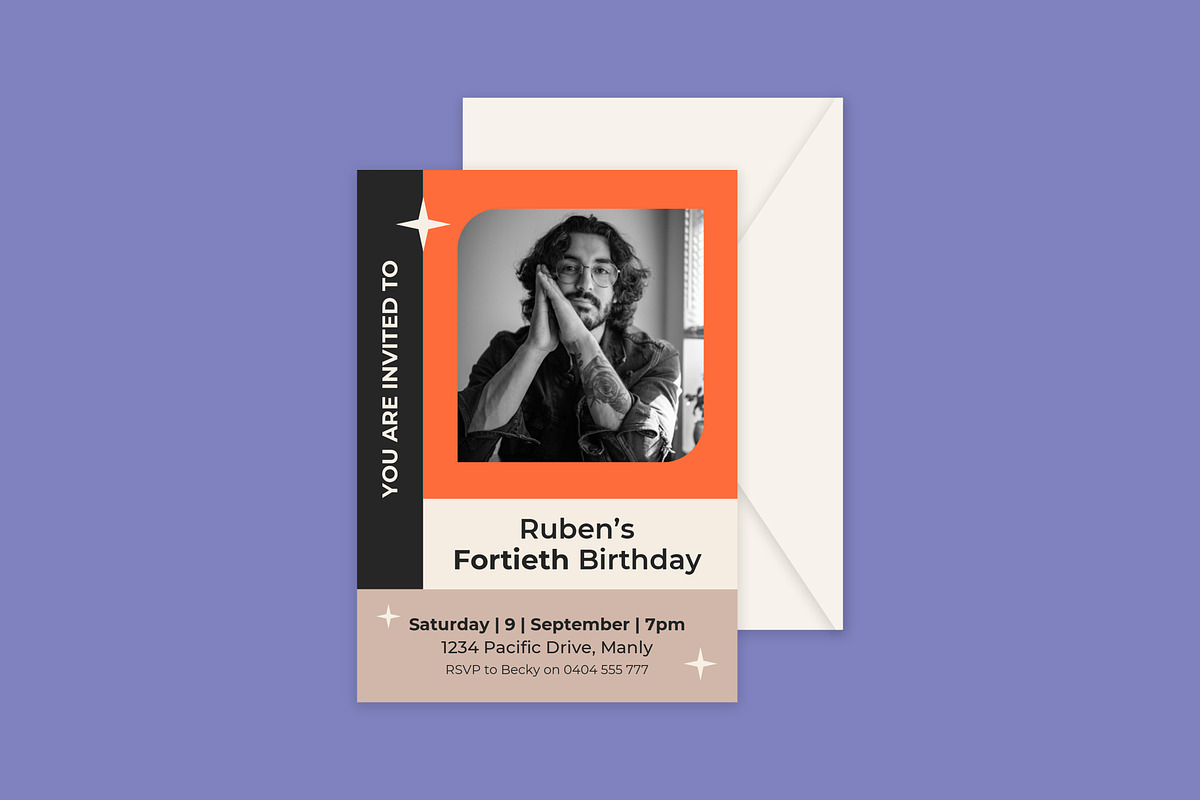 Ruben Birthday Invitation, an Invitation Template by Mountain Folk Creative (Photo 1 of 6)