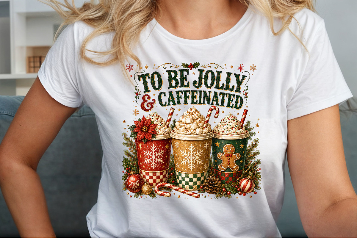 Jolly & Caffeinated Coffee Christmas, a Seasonal Illustration by Sublimation Artist (Photo 5 of 9)
