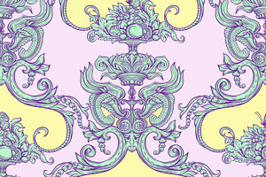 Pastel Baroque Seamless Pattern