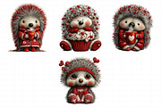 Whimsical Valentine Hedgehog Clipart, an Illustration by Daily.Designs (Thumbnail 7 of 8)