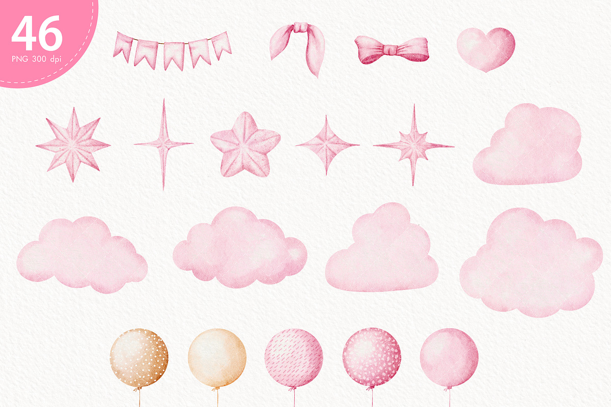 Hot Air Balloon Clipart, a Transportation Illustration by TitaLivingArt (Photo 5 of 11)