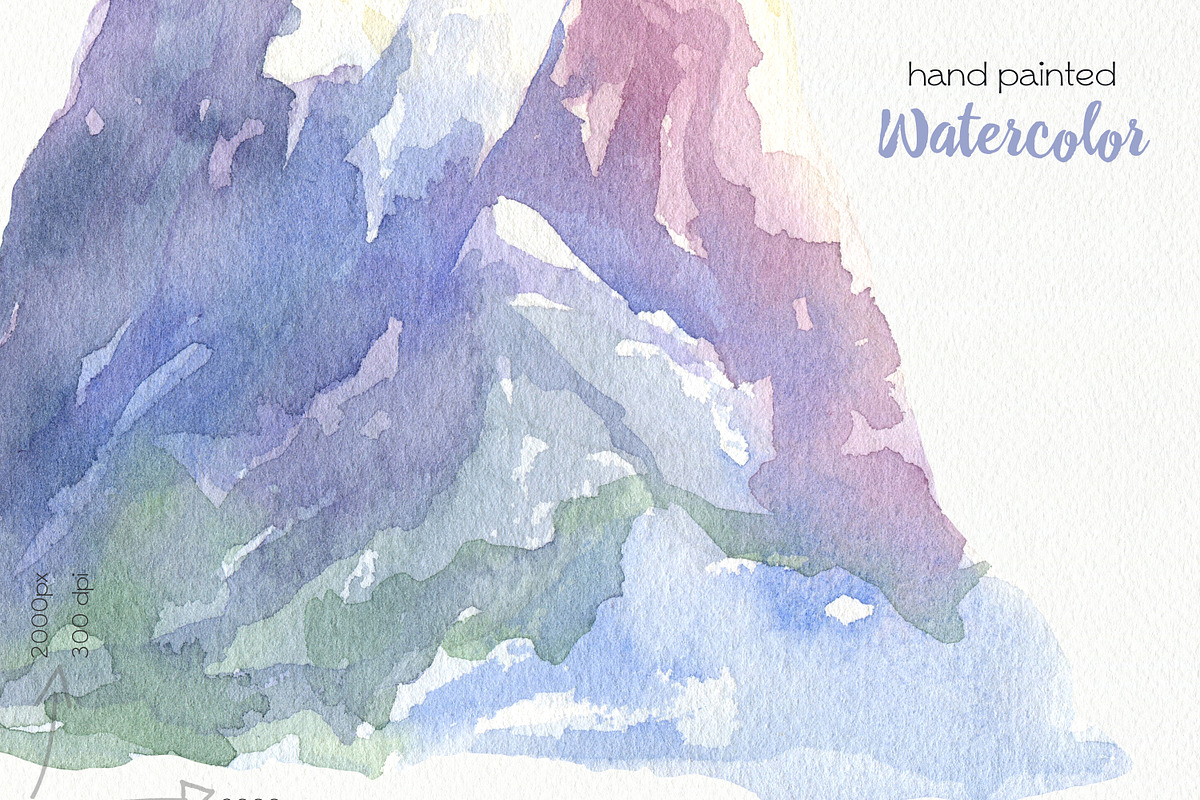 Watercolor Mountains Clipart, an Animal Illustration by OllyKo Art (Photo 7 of 9)