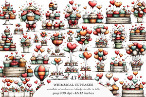 Valentines Cupcakes Clipart PNG, an Illustration by SinaCreation