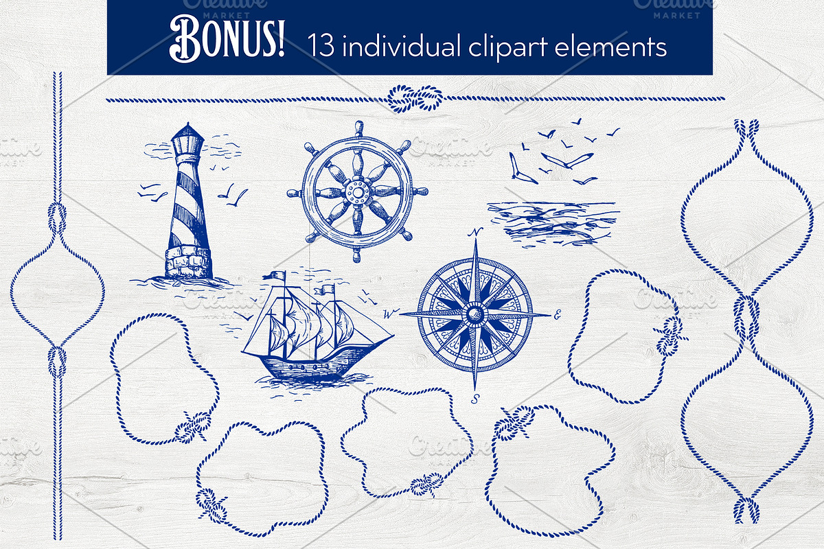 Vintage Nautical Pattern Bundle, a Pattern Graphic by PATTERNS etc. (Photo 7 of 7)