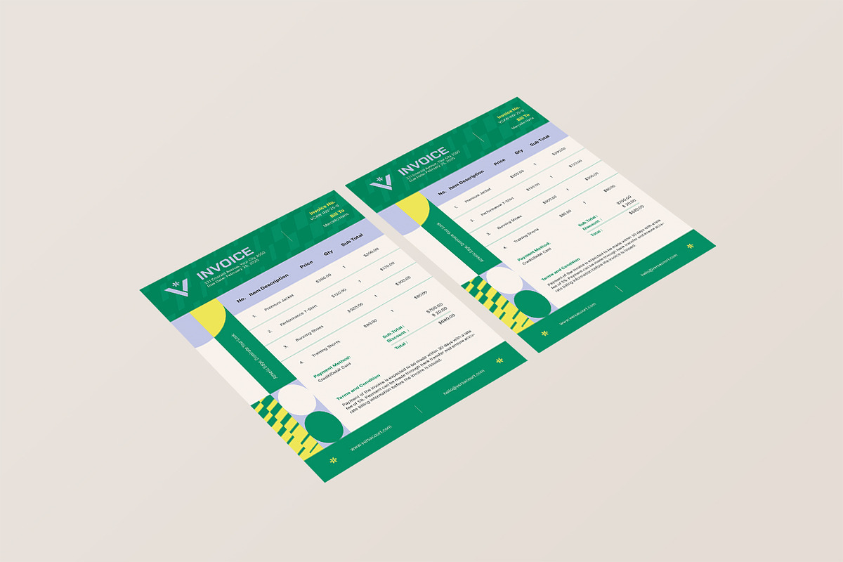 Versacourt - Invoice Template, a Print Template by StreaksideStd (Photo 3 of 3)