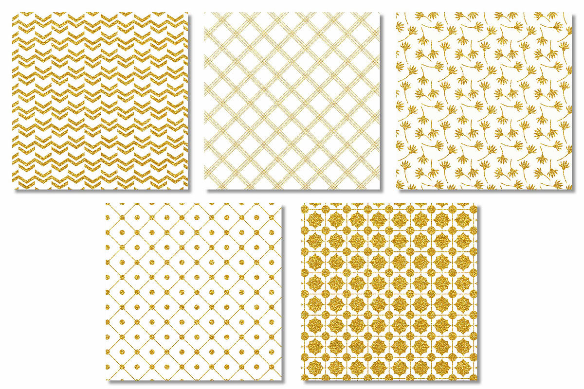 Gold Foil Pattern Digital Papers, a Pattern Graphic by Scrapbook Gems (Photo 3 of 3)