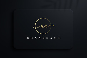 Letter UA Handwritten Signature Logo