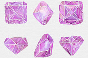 Watercolor Crystal Clipart, an Illustration by TigerlilyDesignCo (Thumbnail 2 of 4)