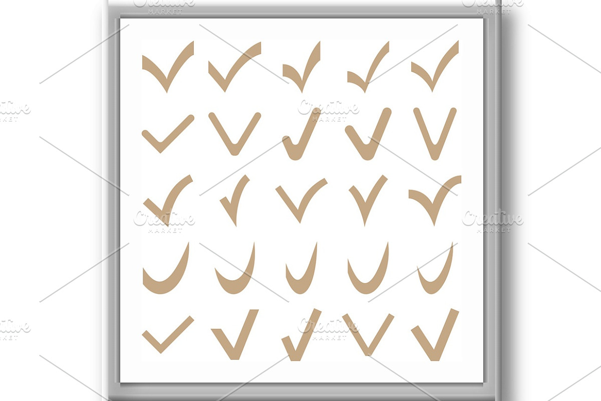Big Set of Few Vector Check Marks, an Icon by FineArtStudio (Photo 2 of 3)