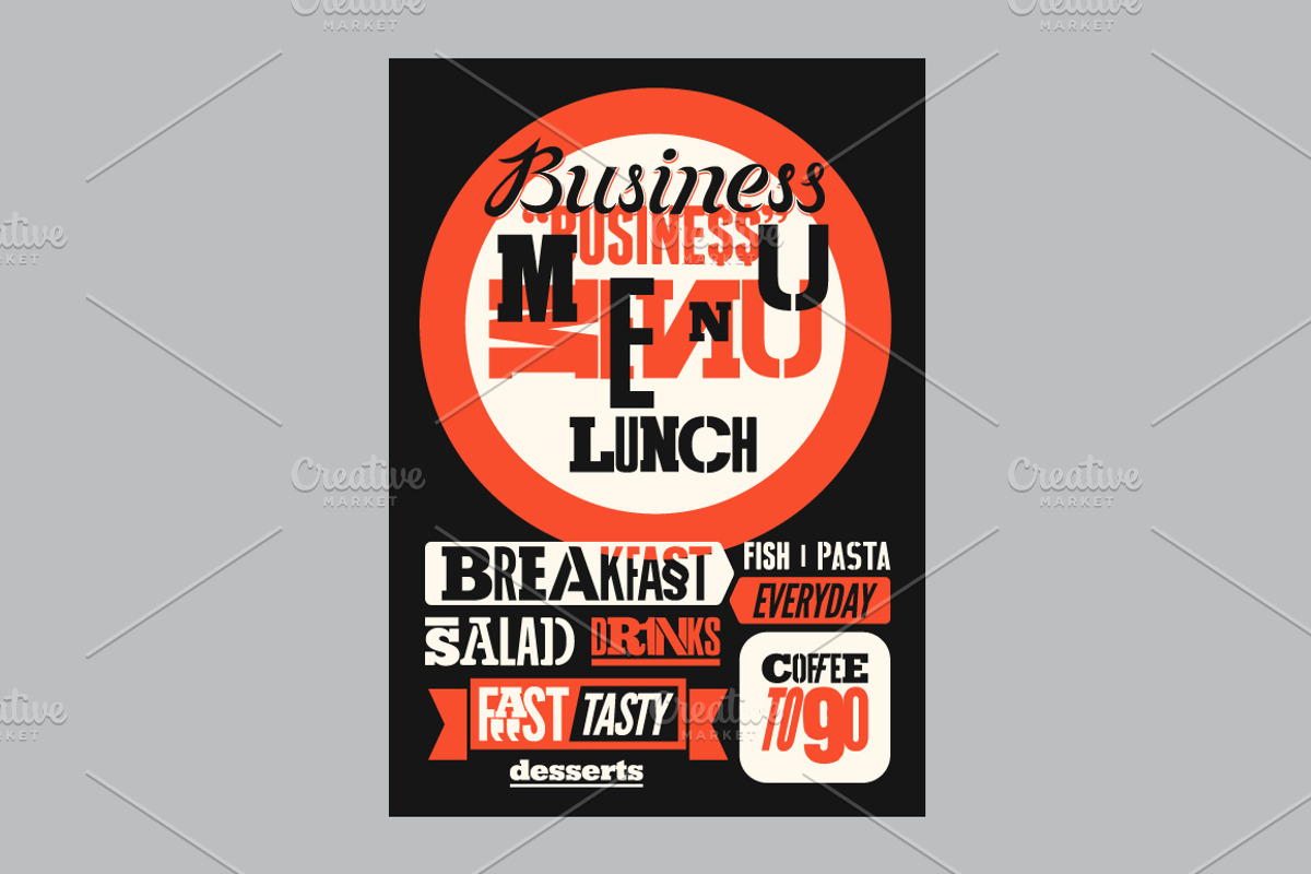 Business Lunch Menu vector designs., a Food Illustration by PoPaShop (Photo 4 of 10)