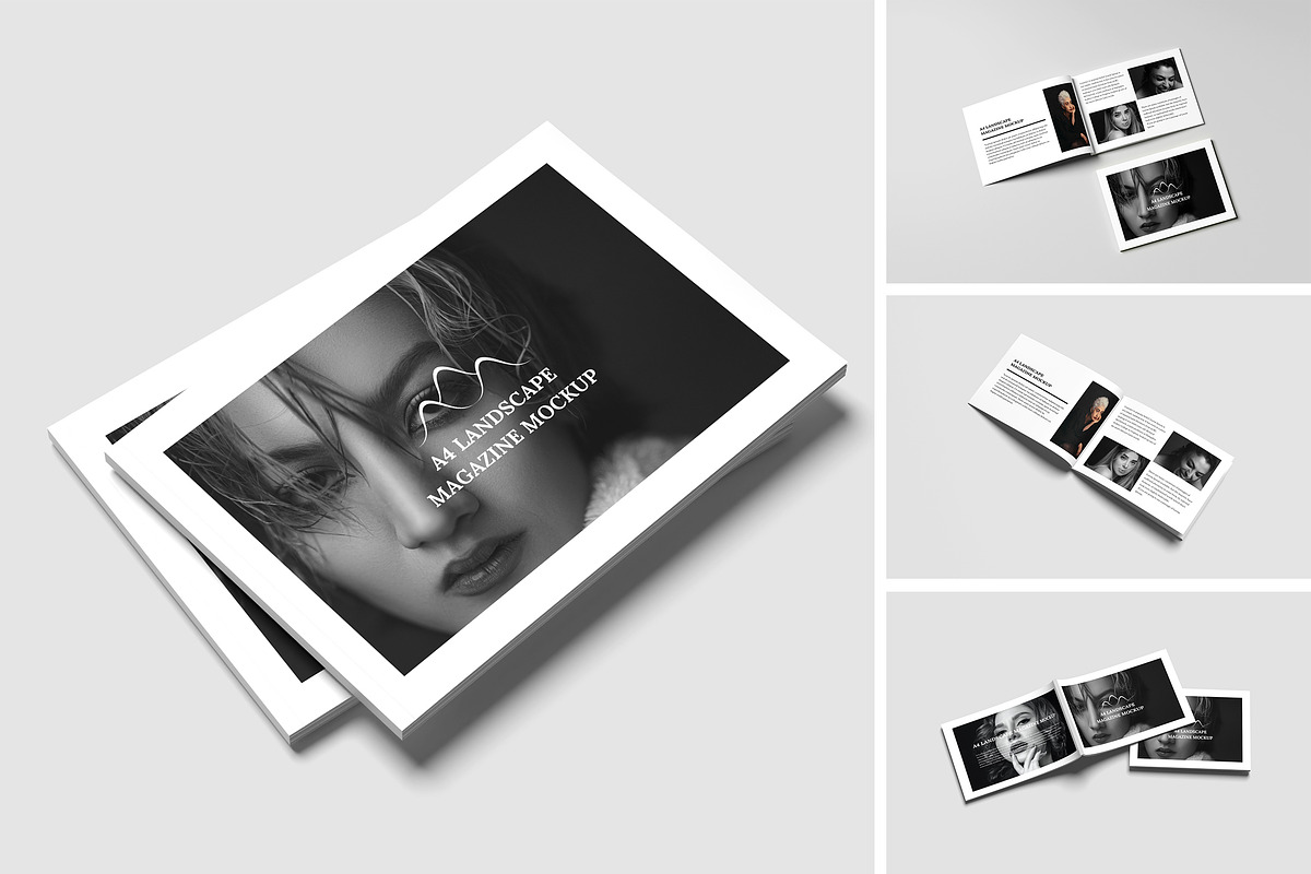 A4 Landscape Magazine Mockup, a Books & Magazine Mockup by Riel Concept (Photo 1 of 5)