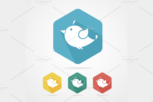 Flat Icon Set Birds. Vector