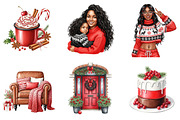 Cozy Family Christmas Clipart, an Illustration by DreamArtGraphic (Thumbnail 2 of 4)