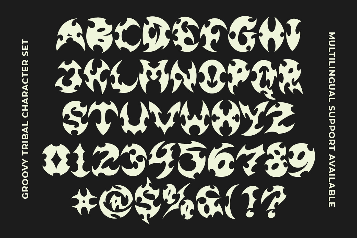 GF Tribal Brutal Display Font, a Font by GroovyFontCo (Photo 7 of 7)