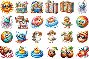 Quirky Summer Beach Day Clipart, an Illustration by Sublimation Artist (Thumbnail 2 of 6)
