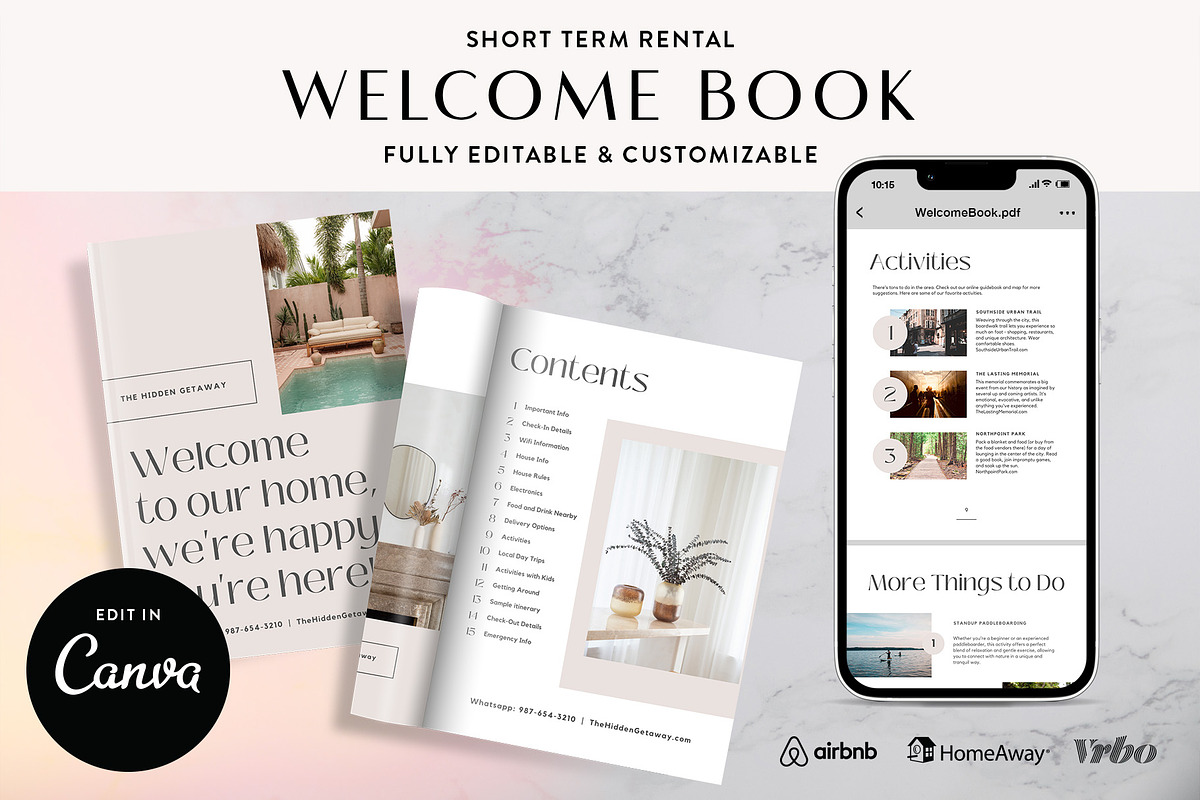 Airbnb ShortTerm Rental Welcome Book, a Print Template by Kin Studio (Photo 1 of 9)