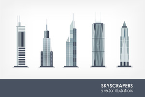 Set of skyscrapers, a Decorative Illustration by Good Studio