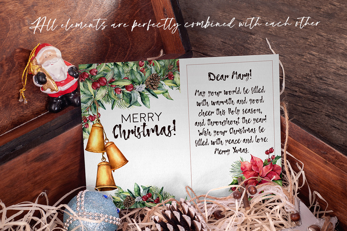 Delicate Christmas Watercolor bundle, a Seasonal Illustration by Yuliya Derbisheva (Photo 4 of 14)