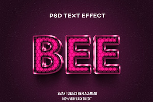 Bee 3D Editable Text Effect Psd