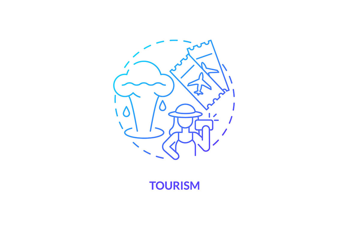 Tourism blue gradient concept icon, an Icon by IMG Visuals