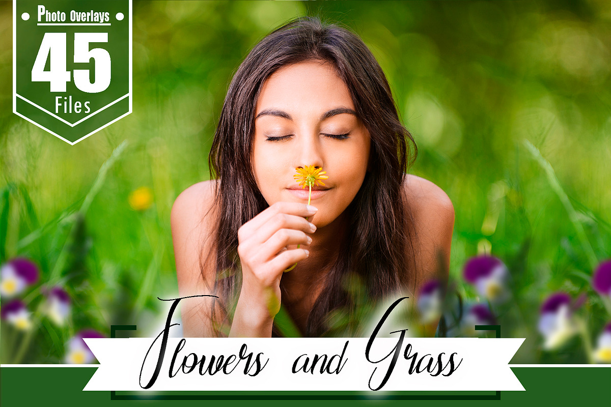 45 Grass and Flowers Photo Overlays preview 6