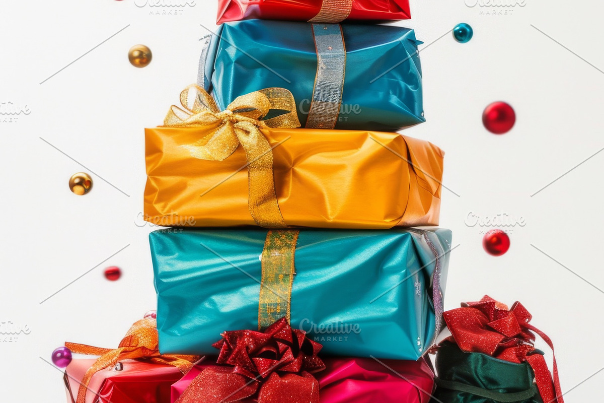 86 Gift boxes with ribbons and bows, a Holiday Photo by Handmadefont (Photo 89 of 90)