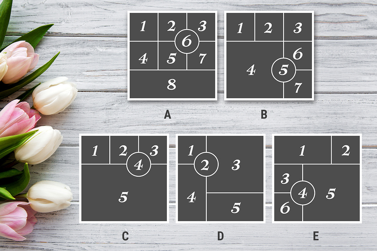 10 Square Photo Collage Templates, a Templates & Theme by DickyJiang Illustrations (Photo 2 of 4)