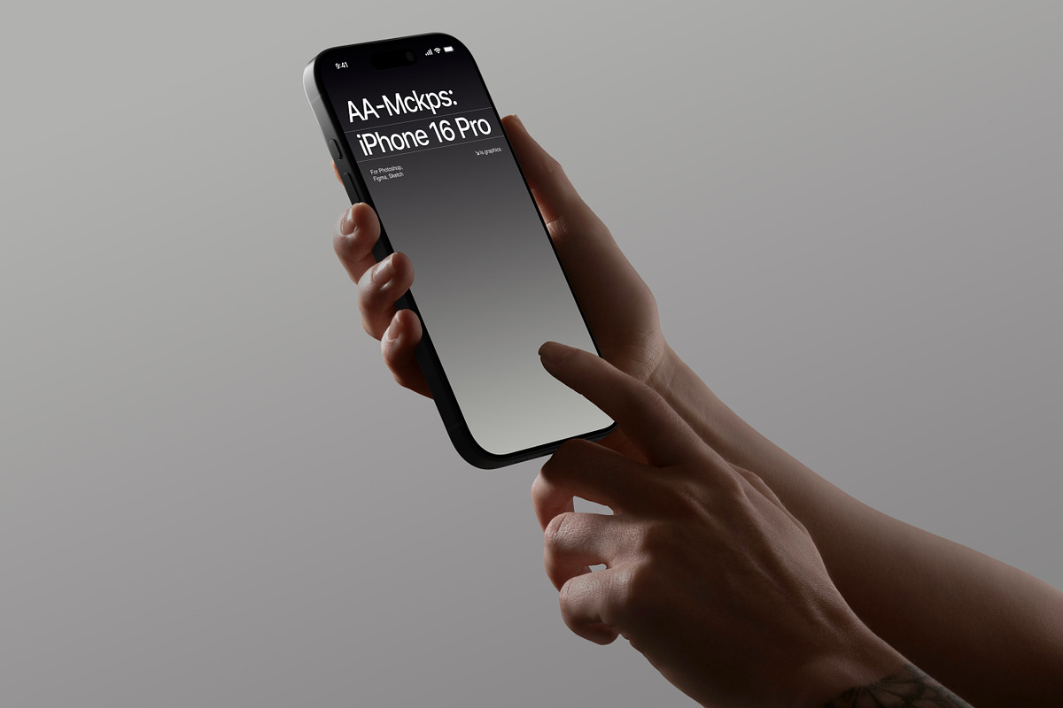 AA-Mockups: iPhone 16 Pro, an iPhone Mockup by ls.graphics (Photo 3 of 10)