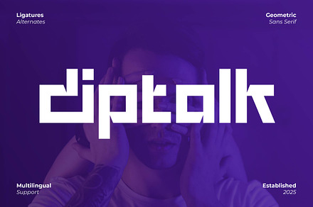 Diptalk Modern Technology Sans Font, a Sans Serif Font by Artiveko