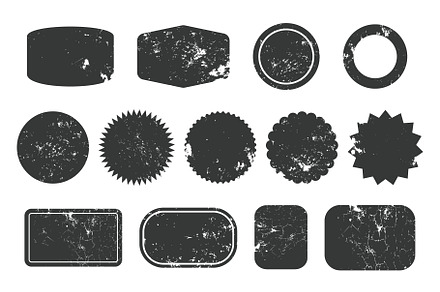 Grunge badge. Grunge badge set.
