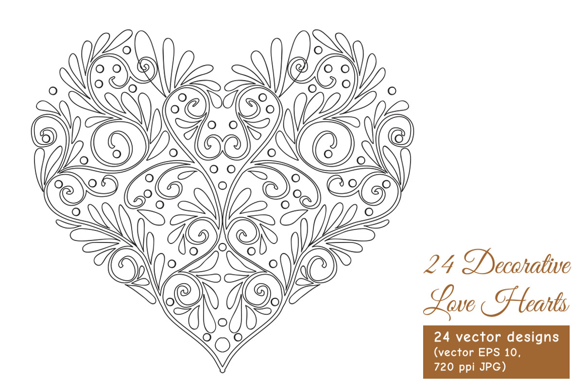 Decorative Love Hearts, a Decorative Illustration by Elen-Lane (Photo 5 of 5)