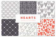 Hearts Seamless Patterns Set, a Pattern Graphic by Curly_Pat (Thumbnail 1 of 9)
