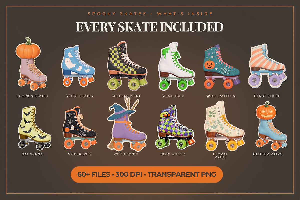 Halloween Roller Skates Clipart, an Object Graphic by Jakayla Digital Co (Photo 14 of 15)