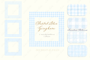 Gingham Pastel Blue Pattern Frames