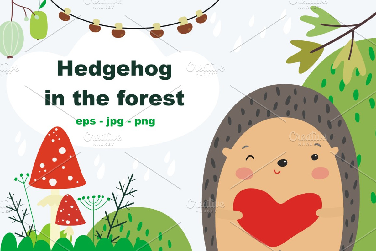 Hedgehog in the forest, a Work Illustration by Svetlana Loseva (Photo 1 of 7)