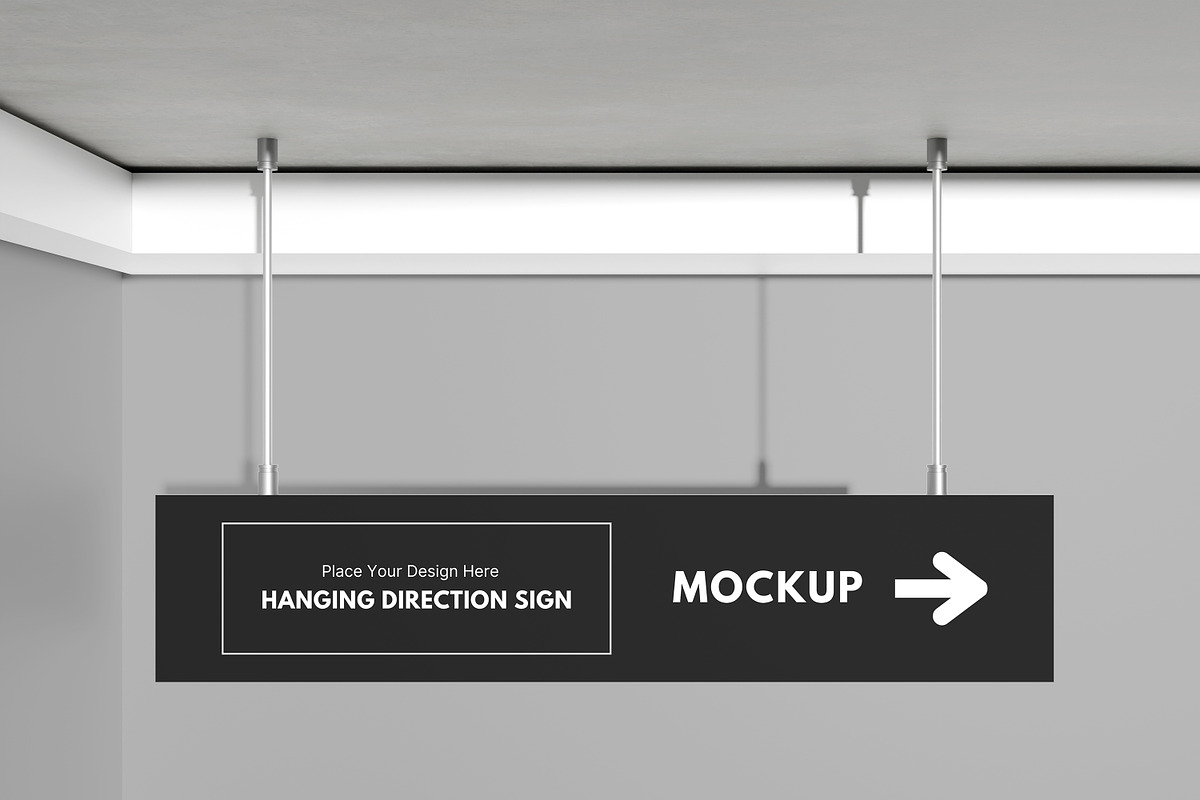 Celing sign mockup, an Advertising Mockup by xavier_studio