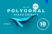 Ocean Polygonal Animals, an Animal Illustration by blauananas (Thumbnail 1 of 5)
