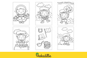 St Patrick Day Party Coloring Set, a Seasonal Illustration by Peekadillie Art (Thumbnail 2 of 3)