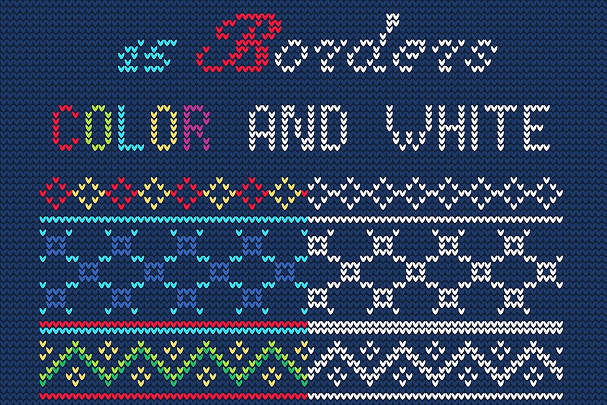 Christmas Knitted Big Elements Set, a Texture Illustration by Katyr (Photo 2 of 6)