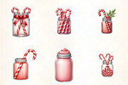 Festive Candy Cane Jar Clipar, an Illustration by CrexoraLab (Thumbnail 3 of 5)