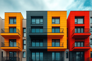 Modern apartment building showcasing, a Photo by Tanuart