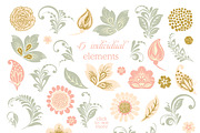 Glitter wedding flowers and leaves, an Illustration by antuanetto (Thumbnail 13 of 14)