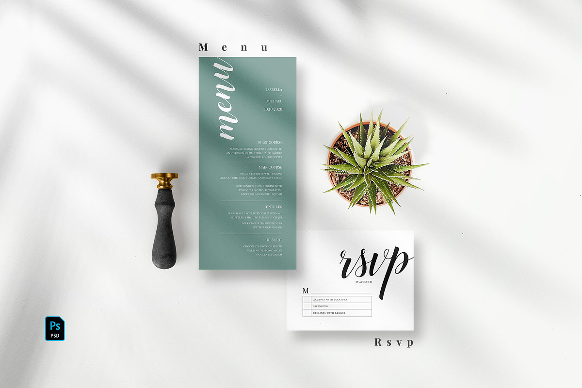 Calming Green Wedding Suite, an Invitation Template by Azka Creative (Photo 3 of 5)