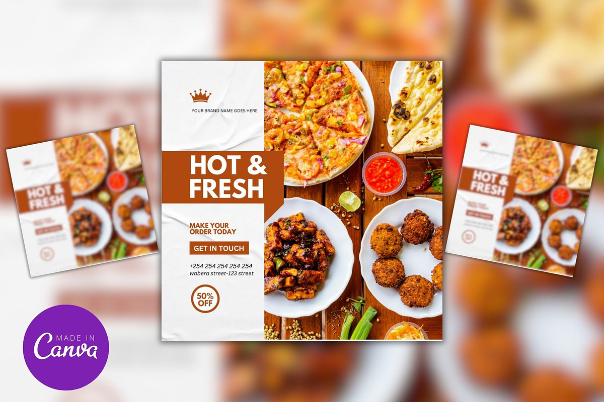 Editable Pizza Menu & Flyer Template, a Social Media Template by Mishek Munene (Photo 4 of 4)