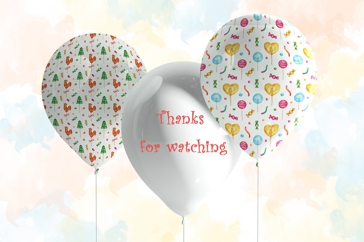 Watercolor Festive Lollipops, a Food Illustration by Irina Avdeeva (Photo 7 of 7)