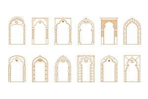 Arabian Ramadan boho line arch, a Decorative Illustration by Vector Tradition