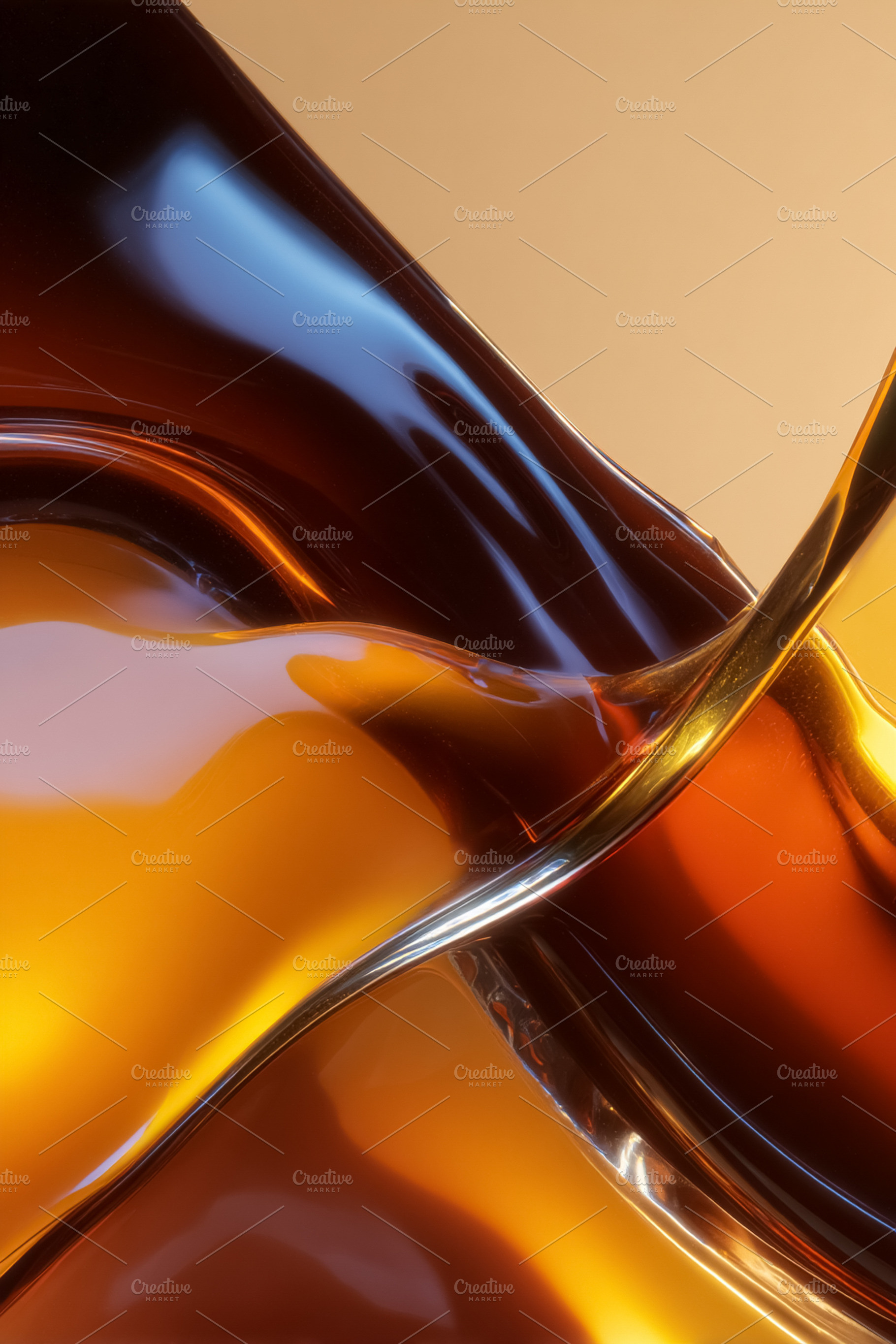 Flowing golden liquid creating an abstract movement and wavy tex, a Photo by Studio ANNA
